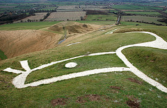 The White Horse of Uffington in England, which Pratchett often describes in a similar way.