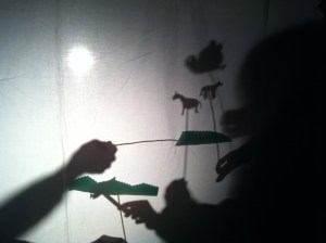 The lovely unicorns and green fields designed by workshop participants. 